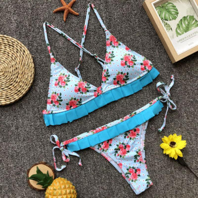 Womens Girl Bikini Low Waist Floral Retro Style Bathing Suit Vintage Swimsuit 
Womens Girl Bikini Low Waist Floral Retro Style Bathing Suit Vintage Swimsuit