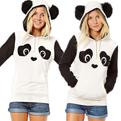 Womens Hoodie Sweatshirt Jumper Sweater Hooded Pullover Coat Tops Panda Jacket