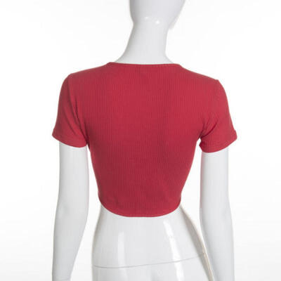 Sexy Summer Women Casual Tank Tops Vest Blouse Short Sleeve Crop Tops T Shirts