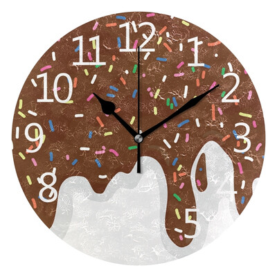 Wall Clock Arabic Numerals Design Ccolorful Sprinkles On Dripping Chocolate Round 
Wall Clock Arabic Numerals Design Ccolorful Sprinkles On Dripping Chocolate Round