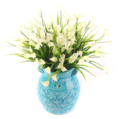 UpperX New beautiful 25 headsbouquet mini artificial calla with leaf silk Aquatic plants home room decoration flower 
UpperX New beautiful 25 headsbouquet mini artificial calla with leaf silk Aquatic plants home room decoration flower