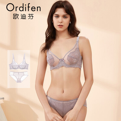 Ou Difen thin section bra set thin section underwear bra bra lace sexy gathered on the womens underwear set XB8696 fog purple gray C85XL
Ou Difen thin section bra set thin section underwear bra bra lace sexy gathered on the womens underwear set XB8696 fog purple gray C85XL