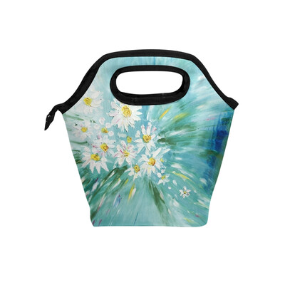 Lunch Tote Bag White Daisy Travel Picnic Insulated Lunch Handbags Portable Zipper Lunch Bag Box 
Lunch Tote Bag White Daisy Travel Picnic Insulated Lunch Handbags Portable Zipper Lunch Bag Box