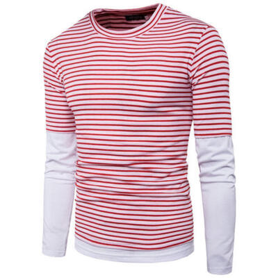Simple Stripe Long Sleeve Slim Fit Cotton Blend Tops Mens Casual Round T-Shirt
Simple Stripe Long Sleeve Slim Fit Cotton Blend Tops Mens Casual Round T-Shirt