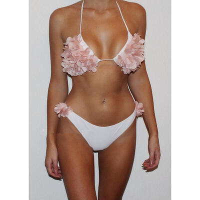 New Fashion Women Triangle Push-Up Flower Bikini Set Swimwear Swimsuit Beachwear