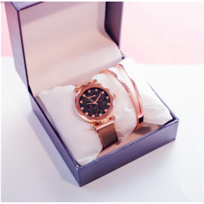 Luxury Starry Sky Watch Magnet Strap Free Buckle Stainless Steel Women Gift New