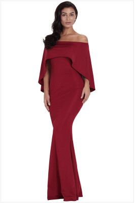 2019 Off The Shoulder Mermaid Formal Evening Gown Batwing Cape Long Wedding Party Dress
2019 Off The Shoulder Mermaid Formal Evening Gown Batwing Cape Long Wedding Party Dress