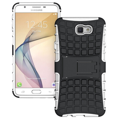 Fivice Samsung J7 Prime Case TPU anti-fall tire pattern back clip bracket phone case