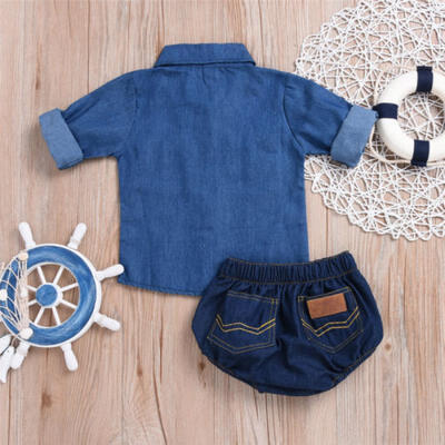 Newborn Baby Girl Denim Clothes Short Sleeve Tops T-shirtShorts Pants Jeans Set 
Newborn Baby Girl Denim Clothes Short Sleeve Tops T-shirtShorts Pants Jeans Set
