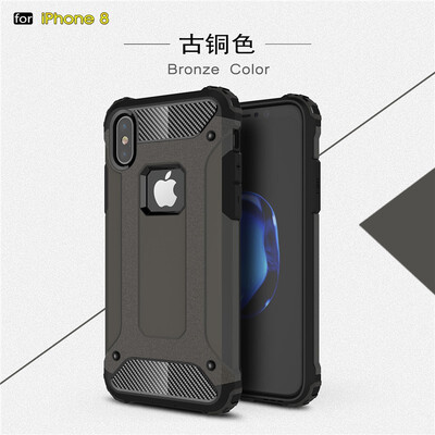 Fivice iphone 8 case Luxury Silicone Diamond Armor PC Hard Shell Phone Case