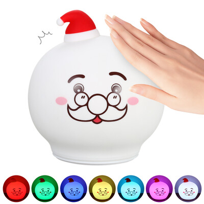 USB Rechargeable LED Silicone Patting Control Christmas Santa Lamp Changeable RGB Colors Night Light for Baby Nursery Kids Room
USB Rechargeable LED Silicone Patting Control Christmas Santa Lamp Changeable RGB Colors Night Light for Baby Nursery Kids Room
