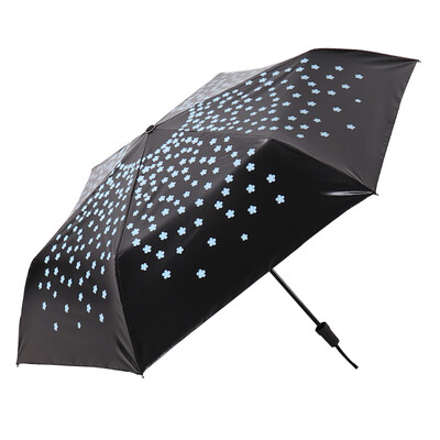 Heaven umbrella UPF50 carbon fiber umbrella all shade black plastic blossom three fold sunny umbrella umbrella blue 33372E 
Heaven umbrella UPF50 carbon fiber umbrella all shade black plastic blossom three fold sunny umbrella umbrella blue 33372E
