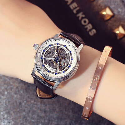 Women Mechanical Wrist Watches Leather Watchband Female Automatic Clock Decoration Skeleton Dial Watch
Women Mechanical Wrist Watches Leather Watchband Female Automatic Clock Decoration Skeleton Dial Watch