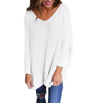 Womens V Neck Knitted Sweater Ladies Loose Oversized Casual Chunky Jumper Tops
Womens V Neck Knitted Sweater Ladies Loose Oversized Casual Chunky Jumper Tops