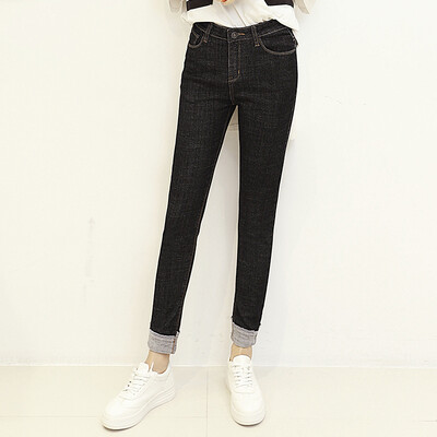 KuoyiHouse 910 2017 new jeans female flanging nine pants black new high waist Slim was thin curl students wild little pants black 28
KuoyiHouse 910 2017 new jeans female flanging nine pants black new high waist Slim was thin curl students wild little pants black 28