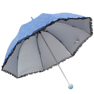 【Jingdong Supermarket】 Paradise umbrella high-density polyester silver rubber silk printed black lace edge three fold mushroom sunny umbrella umbrella blue 36038E
【Jingdong Supermarket】 Paradise umbrella high-density polyester silver rubber silk printed black lace edge three fold mushroom sunny umbrella umbrella blue 36038E