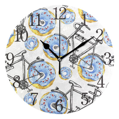 Wall Clock Arabic Numerals Design Bicycles With Donuts Wheels Round
Wall Clock Arabic Numerals Design Bicycles With Donuts Wheels Round