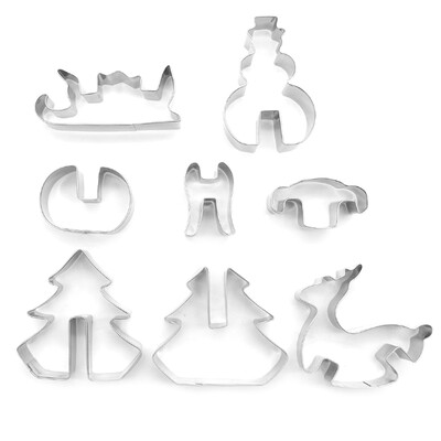 UpperX 8pcs Stainless Steel 3D Christmas Scenario Cookie Cutter Tool Include Xmas tree Snowman Sleigh Elk
UpperX 8pcs Stainless Steel 3D Christmas Scenario Cookie Cutter Tool Include Xmas tree Snowman Sleigh Elk