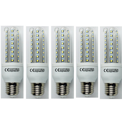 5PCS 9W E27 LED Corn Lights Bulb T30 48 Leds SMD 3528 Cold White 720Lm 6400K AC 110-240V