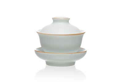 Ручной работы Золотой Брим Белый фарфор Gaiwan 120мл 4.2oz
Ручной работы Золотой Брим Белый фарфор Gaiwan 120мл 4.2oz