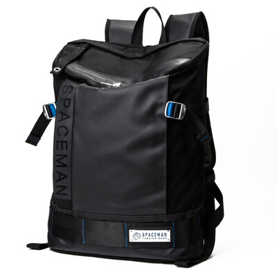 Spoonman (SPACEMAN) Плечевой мешок Мужской Повседневный Мужской Мужской рюкзак Большая вместимость Oxford Bundle Сумка для путешествий Мужская Студент 5021-01 Черный