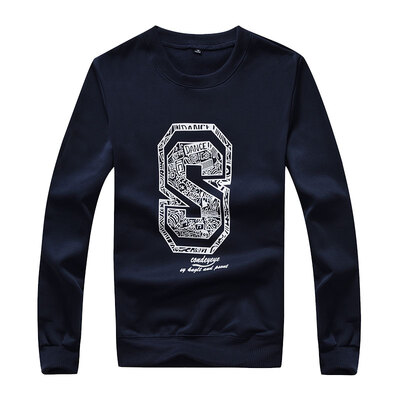 Tommy Jeep T-shirt fashion men's round neck long-sleeved sweater 17030L05 dark blue 3XL