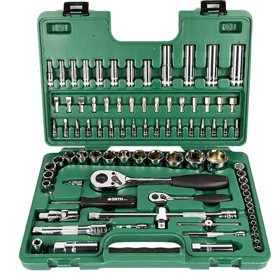 World Power SATA 09013 86 pieces 63x125MM hexagonal sleeve ratchet wrench set of car kit