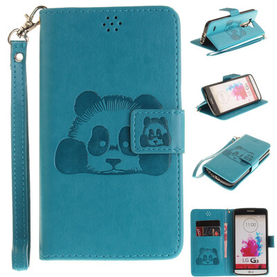 Sky blue Panda Style Embossing Classic Flip Cover with Stand Function and Credit Card Slot for LG G3
Sky blue Panda Style Embossing Classic Flip Cover with Stand Function and Credit Card Slot for LG G3