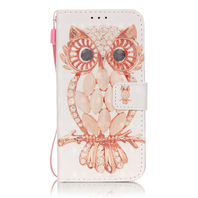 Owl Design PU Leather Flip Cover Wallet Card Holder Case for SAMSUNG S6