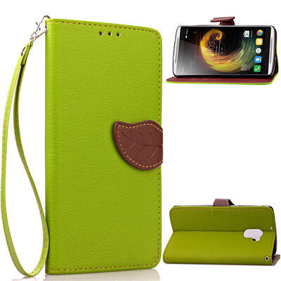 Green Design PU Leather Flip Cover Wallet Card Holder Case for Lenovo K4 Note