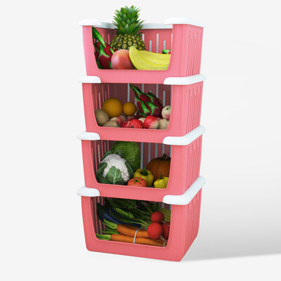 Handsome fruit&vegetable basket frame plastic combination easy to take the kitchen basket vegetable fruit storage shelf candy color four pink SL1630W8
Handsome fruit&vegetable basket frame plastic combination easy to take the kitchen basket vegetable fruit storage shelf candy color four pink SL1630W8