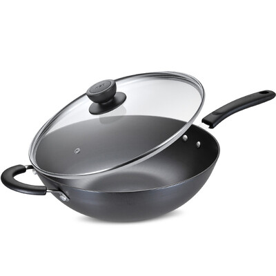 Jingdong Supermarket Ai Shida 32CM rust can not cast iron wok CF32B1WG uncoated induction cooker general cooking pot pot frying pan