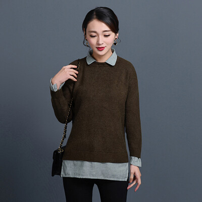 KuoyiHouse 8011A sweater spring fringe shirt collar knitting stitching fake two sets of sets of split t-shirt army green uniform
KuoyiHouse 8011A sweater spring fringe shirt collar knitting stitching fake two sets of sets of split t-shirt army green uniform