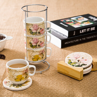 Evergreen Green Cup 4 sets of creative ceramic cup cup coffee cup set send shelves&the same paragraph color coasters
Evergreen Green Cup 4 sets of creative ceramic cup cup coffee cup set send shelves&the same paragraph color coasters
