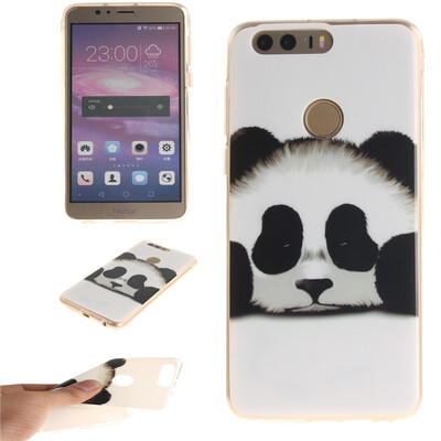 Panda Pattern Soft Thin TPU Rubber Silicone Gel Case Cover for HUAWEI Honor 8