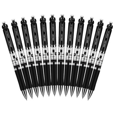 Deli 05mm black soft handle press the pen pen water pen pen box 92622