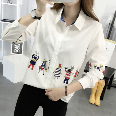 VIVAHEART Korean fashion simple print fresh casual cartoon hit color lapel long sleeve shirt VWLCCC1653 white
VIVAHEART Korean fashion simple print fresh casual cartoon hit color lapel long sleeve shirt VWLCCC1653 white
