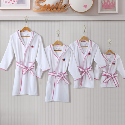 Canasin hooded belt thick cotton bathrobe
