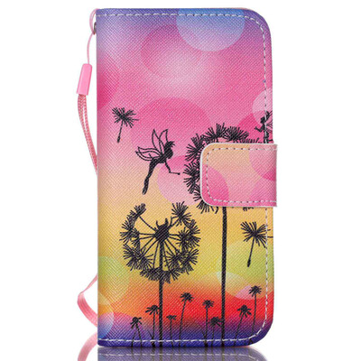 Dandelion Design PU Leather Flip Cover Wallet Card Holder Case for IPHONE 5