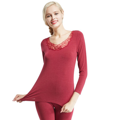 Modal V-neck lace Qiuyi Qiuku womens mens velvet high-elastic fever base thermal underwear set magenta
Modal V-neck lace Qiuyi Qiuku womens mens velvet high-elastic fever base thermal underwear set magenta