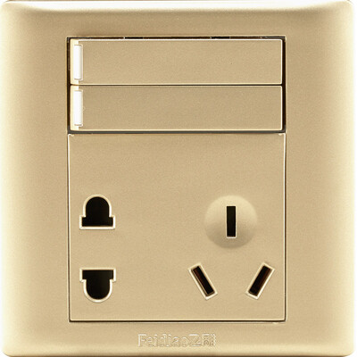 Feidiao (feidiao) switch socket panel five hole socket with double open single control single power supply wall switch 86 type A3 champagne gold
Feidiao (feidiao) switch socket panel five hole socket with double open single control single power supply wall switch 86 type A3 champagne gold