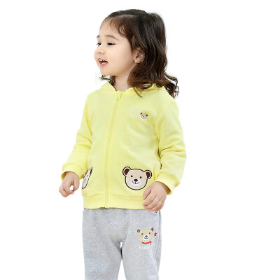 TINSINO) children's suits girl cute sweater knit spring section hooded cardigan suit obedient bear bear THY0185272 tender yellow 100
TINSINO) children's suits girl cute sweater knit spring section hooded cardigan suit obedient bear bear THY0185272 tender yellow 100
