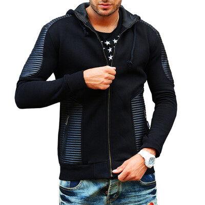Men Cotton Casual Hoodie Jacket Coat