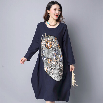 2 Color -XXL Plus Size Women Dress 2016 Fashion Chinese Style Print Autumn Dress Pockets Knee-Length Women Clothing
2 Color -XXL Plus Size Women Dress 2016 Fashion Chinese Style Print Autumn Dress Pockets Knee-Length Women Clothing