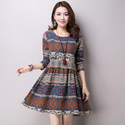 2 Colors -2XL Plus Size Women Autumn Dress 2016 Fashion Chinese Style Print Full Mimi Dresses
2 Colors -2XL Plus Size Women Autumn Dress 2016 Fashion Chinese Style Print Full Mimi Dresses