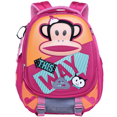 Mouth monkey Paul Frank children&39s school bag primary school student bag female leisure simple fashion backpack bag PKY2086B rose red