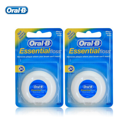 Oral B Essential Floss Comfortable Waxed Dental Floss Deep Clean Oral Hygiene Flat Thread Flosser 50m/pcs ( 2 pcs=1 pack
Oral B Essential Floss Comfortable Waxed Dental Floss Deep Clean Oral Hygiene Flat Thread Flosser 50m/pcs ( 2 pcs=1 pack