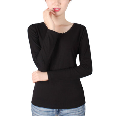 Female warm long sleeved lace shirt bottoming long johns spring autumn new loose thin black coat thread thermal underwear women
Female warm long sleeved lace shirt bottoming long johns spring autumn new loose thin black coat thread thermal underwear women