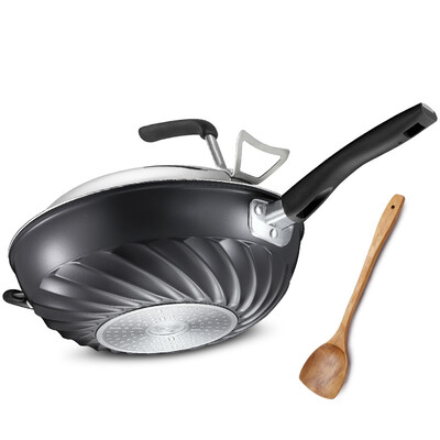 Jingdong Supermarket Ai Shida 32 King Kong cyclone flux no oil frying pan non-stick pot JD8332ELZL Induction Cooker wok no smoke pot non-stick pot to send non-stick shovel