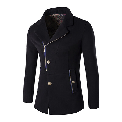 Winter Men Windbreaker Oblique Zipper Irregular Metal Buckle Woolen Coat Jacket
Winter Men Windbreaker Oblique Zipper Irregular Metal Buckle Woolen Coat Jacket